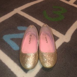 Gold slip on girls shoes size 13